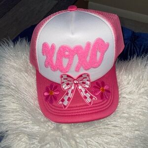 Pink and White Women’s Hat